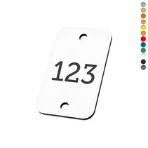 Kunststof nummerplaatje rechthoek met gaten