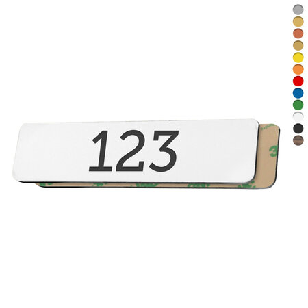 CombiCraft Kunststof nummerplaatje smal rechthoek met tape - per stuk