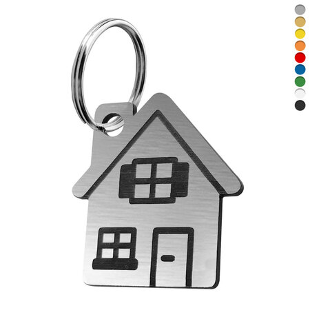 Kunststof sleutellabel huis 33x36mm - per stuk