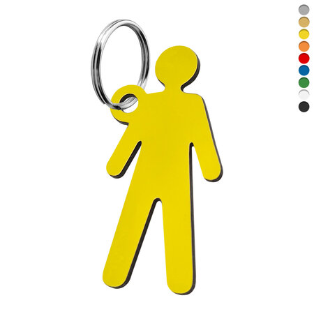 CombiCraft Kunststof sleutellabel poppetje 28x55mm - per stuk