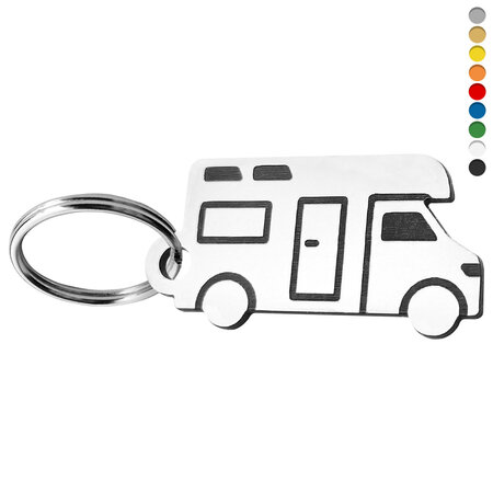 Kunststof sleutellabel camper 45x23mm - per stuk