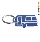 Kunststof sleutellabel caravan 43x21mm - per stuk