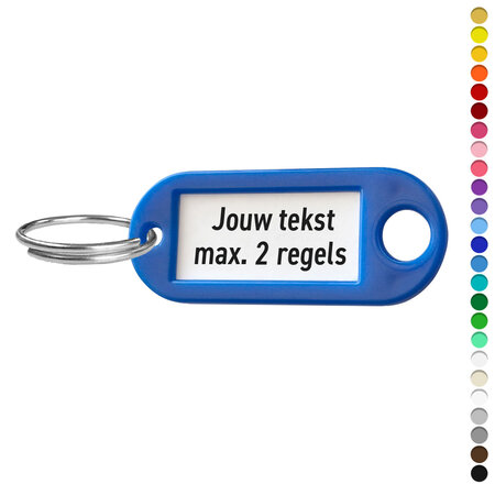 Kunststof sleutellabel R5 met tekst - per stuk