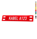 Kunststof kabellabel met tekst en dubbele sleuf - per stuk