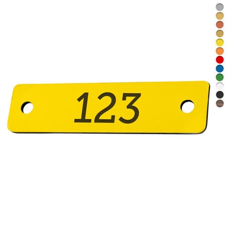 CombiCraft Kunststof nummerplaatje smal rechthoek met gaten - per stuk