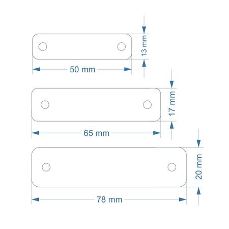 CombiCraft Kunststof nummerplaatje smal rechthoek met gaten - per stuk