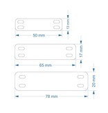 CombiCraft Kunststof nummerplaatje smal rechthoek met dubbele sleufgaten - per stuk