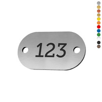 Kunststof nummerplaatje ovaal met gaten