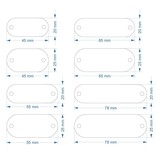 CombiCraft Kunststof nummerplaatje ovaal met gaten - per stuk