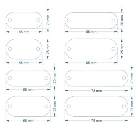 CombiCraft Kunststof nummerplaatje ovaal met gaten - per stuk