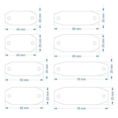 CombiCraft Kunststof nummerplaatje met gaten - per stuk
