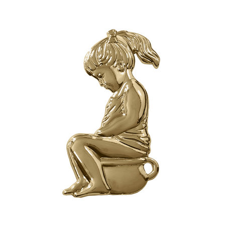 CombiCraft Goudkleurig toiletbordje meisje op potje - per stuk