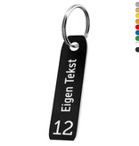 CombiCraft Kunststof sleutellabel smal rechthoek met tekst en nummer - per stuk