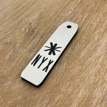 CombiCraft Kunststof sleutellabel smal rechthoek met tekst en nummer - per stuk