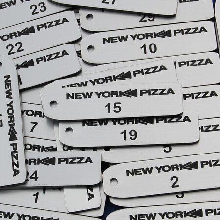 CombiCraft Kunststof sleutellabel smal rechthoek met tekst en nummer - per stuk