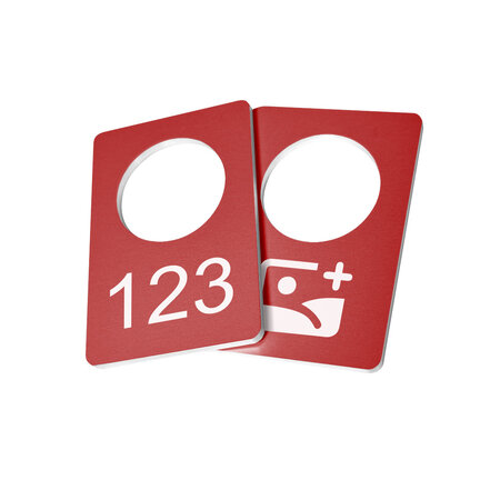 CombiCraft Garderobemunten Harmony aluminium 30x45mm met nummer - per stuk