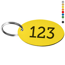 Kunststof sleutellabel met nummer