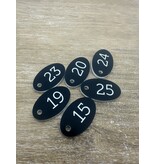 CombiCraft Kunststof sleutellabel ovaal met nummer - per stuk