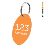 CombiCraft Kunststof sleutellabel ovaal met nummer en tekst - per stuk