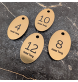 CombiCraft Kunststof sleutellabel ovaal met nummer en tekst - per stuk