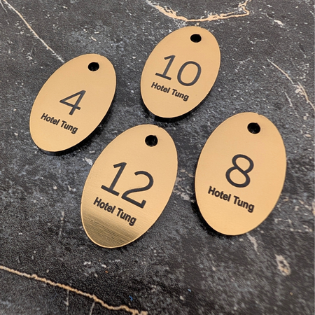 CombiCraft Kunststof sleutellabel ovaal met nummer en tekst - per stuk