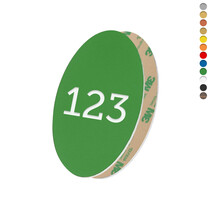 Kunststof nummerplaatje ovaal met tape