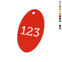 Kunststof nummerplaatje ovaal met gat