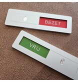 Aluminium schuifbordje Vrij - Bezet 125x35mm met tape - per stuk