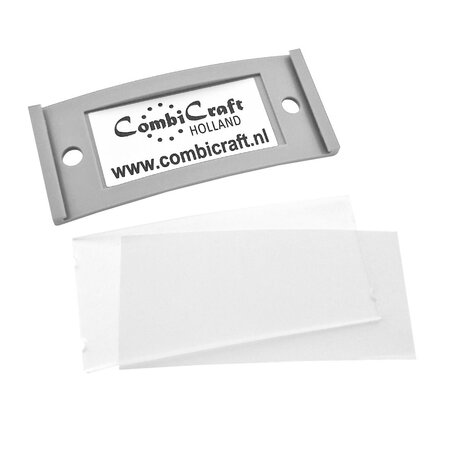 Blanco Polar naambadge kunststof met magneet lichtgrijs - per 1 stuk
