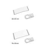 Blanco Polar naambadge kunststof met magneet lichtgrijs - per 1 stuk