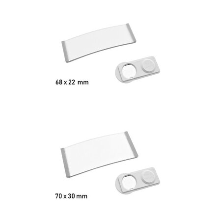 Blanco Polar naambadge kunststof met magneet lichtgrijs - per 1 stuk