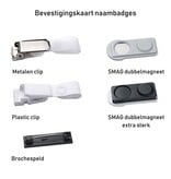 Blanco Office naambadge kunststof met clip lichtgrijs vanaf 10 stuks - per stuk