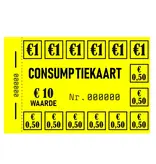 Restpartij Consumptiekaarten €10 72x54mm - per boekje van 50 kaarten