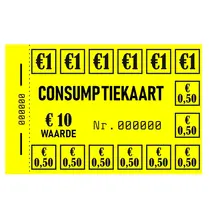 Restpartij consumptie kaarten €10 - 50 stuks