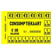 Restpartij consumptie kaarten €10 - 50 stuks