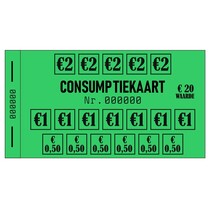 Restpartij consumptie kaarten €20 - 50 stuks