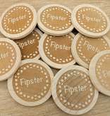 Houten munten met eigen gravering Ø50mm - per 100 stuks