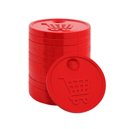 CombiCraft Plastic winkelwagenmunten €0,50 formaat met gat - per 100 stuks