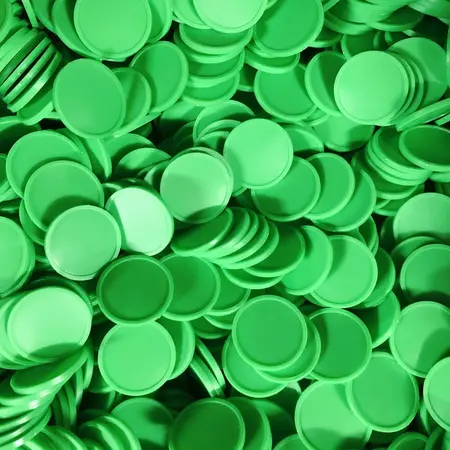 Blanco plastic munten Ø29mm - per 100 stuks