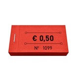 Consumptiebonnen in boekjes € 0,50 rood 50x30mm - per 50 bonnen