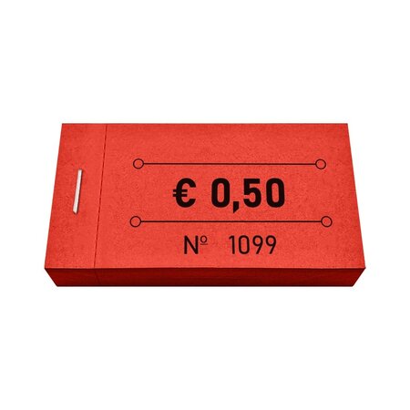 Consumptiebonnen in boekjes € 0,50 rood 50x30mm - per 50 bonnen