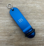 CombiCraft Big Classic aluminium hotel sleutelhanger blauw met gravering
