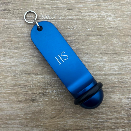 CombiCraft Big Classic aluminium hotel sleutelhanger blauw met gravering