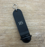 Big Classic aluminium hotel sleutelhanger zwart met gravering