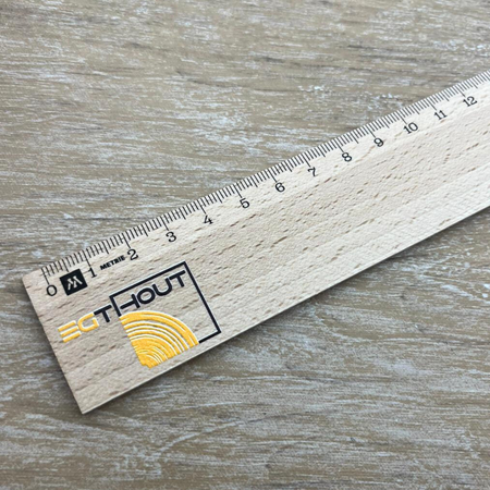 Houten liniaal 30cm bedrukt met logo - per stuk