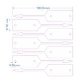 Blanco autolabel of werkplaatslabel met rattenstaart 190x37mm beschrijfbaar blauw - per 500 stuks