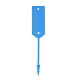 Blanco autolabel of werkplaatslabel met rattenstaart 190x37mm beschrijfbaar blauw - per 500 stuks