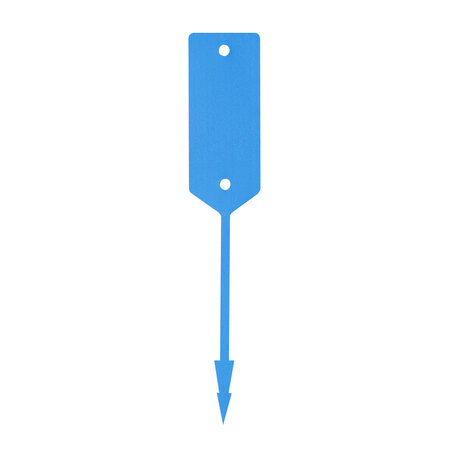 Blanco autolabel of werkplaatslabel met rattenstaart 190x37mm beschrijfbaar blauw - per 500 stuks