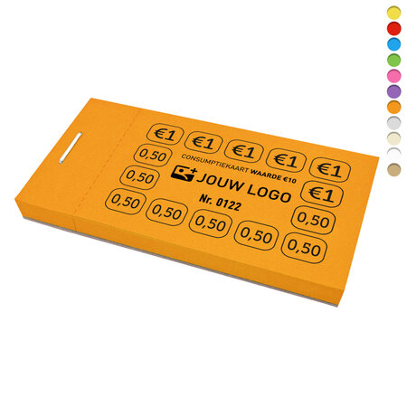 Consumptiekaarten €10 met eigen logo - per 20 boekjes van 50 kaartjes