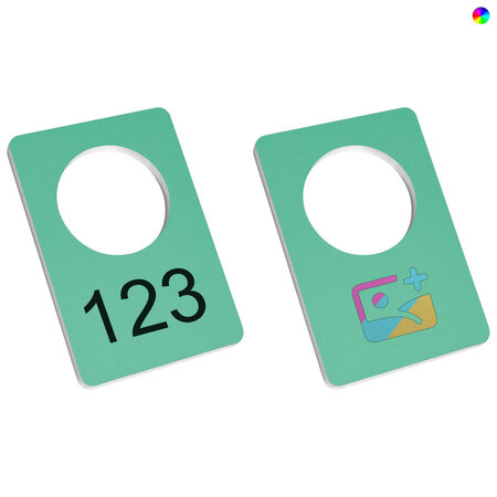 CombiCraft Aluminium garderobemunten 30x45mm met eigen nummer in onderdruk - per stuk